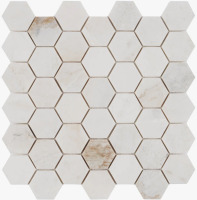 Bond Tile Polar White 2" Hexagon Marble Honeycomb Mosaic Wall & Floor Tile (0.96 Sq. Ft. / Sheet) New $79
