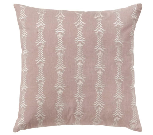 Rizzy Home 20"x20" Oversize Botanical Striped Square Throw Pillow Cover Blush - Cotton Canvas, Hidden Zipper, Pet Friendly New $79