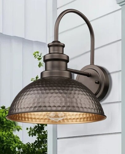 17 Stories Outdoor Farmhouse Barn Lights, Rustic Outdoor Wall Sconce, Exterior Wall Lights, Front Door Mounted Lighting Fixture,Vintage Outside Lighting For Porch, Patio, Garage (Oil Rubbed Bronze, 2 Pack) $299