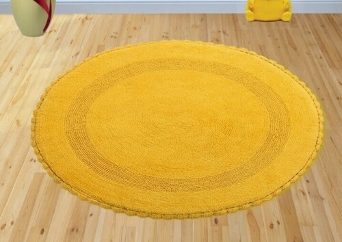 Latitude Run&reg; Jarris Soft 24" Round 100% Cotton Reversible Bath Rug New $59