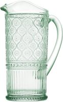 Godinger Pitcher, Glass Pitcher with Handle, Water Pitcher, Elegant Water Jug - Claro Collection, Green, 33oz New In Box $79