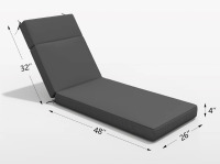 Latitude Run&reg; Outdoor 4'' Chaise Lounge Cushions Lounge Chair Cushion 26" W X 80" L New In Box $299