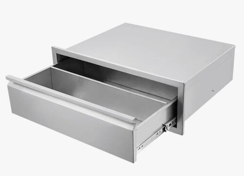 Babevy Outdoor Kitchen Drawers - Stainless Steel Flush Mount Triple Access BBQ Drawers New In Box $299