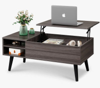 Wade Logan&reg; Eoghan Lift Top Coffee Table with Storage, Modern Coffee Tables with Adjustable Shelf, Square Wood Coffee Table for Living Room New In Box $299