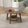 Capacmkseh Small Round Coffee Table with Storage for Living Room Decor, Wood Coffee Table Dining Table, End Table Kitchen Table Center Table for Living Room New In Box $199