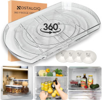 NOSTA Home Rotating Lazy Susan for Refrigerator - Square Lazy Susan - Refrigerator Lazy Susan Organizer - Rotating Fridge Organizer - Large (16.5x11) New In Box $59