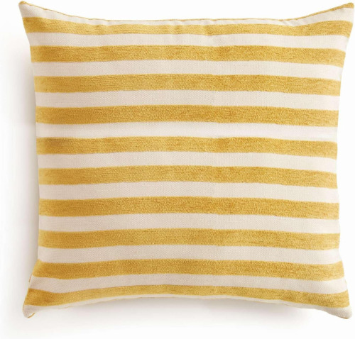 Napa Home & Garden Grant Square Indoor-Outdoor Pillow 20" x 20" Yellow/Cream / Brooklyn Loom Solid Contrast Piped White/Sky Blue 20"x20" Decorative Pillow New Assorted $79