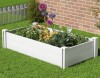 Dovelina Outdoor PVC Privacy Raised Garden Bed Planter Box With Ground Stakes, 12" H x 47" W x 24" D New In Box $299