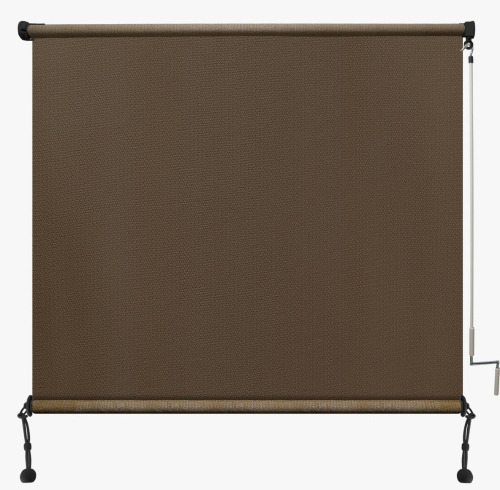 Arlmont & Co. Mocha Outdoor Roller Shade Fabric Blind Sesame 220GSM Roll Up Shade, Wand Operation Exterior Roller Shade Cloth for Patio Porch Gazebo, Spliced of Two, 72"W x 72"L New In Box $199