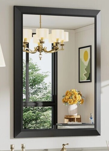 Winston Porter Modern & Contemporary Beveled Metal Framed Rectangular/Square Bathroom Vanity Mirror with HD Tempered Glass, 32" x 24" New in Box $199