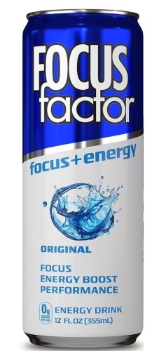 Focus Factor Energy Drink - (Original Flavor) - with Focus + Energy - Lightly Carbonated, Sugar Free, Low Calorie with Vitamins B6 & B12 12 fl oz New 9/28/2027