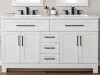 Style Selections Cauley 60-in True White Double Sink Bathroom Vanity with White Cultured Marble Top (Fully Assembled) New Shelf Pull $1399