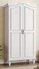 Charlton Home&reg; 71&rdquo;H Farmhouse Armoire Cabinet, 2-Door Armoire Wardrobe Closet with Hanging Rod & Shelf for Bedroom Storage, White $399