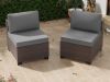 Latitude Run Kalinowski 2-Piece Modern Outdoor Sectional Sofa Set With Adjustable Feet Splash-Proof Cushions & Secure Seat Clips, Gray, New in Box $399
