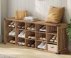 Millwood Pines Sarana 15 Pair Shoe Storage Bench with Adjustable Shelves, New in Box $299