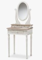 Ophelia & Co Asbel Sydnee Vanity with Mirror in Distressed Off White & Wood New in Box $699