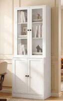 RichYa 71'' Tall Bookcase with Glass Doors, 3-Tier Display Bookshelf & 5-Tier Storage Cabinet for Home Office Living Room $399