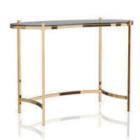 Furniture of America Lythy Contemporary Glass Top Desk in Gold New in Box $499