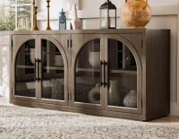 Furniture of America Garanie Oak Wood 70 in. Buffet Server with Adjustable Shelves New in Box $1599