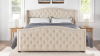 Jennifer Taylor Home Marcella Upholstered Shelter Headboard Bed Set, King, Sky Neutral Beige Polyester New in Box $899