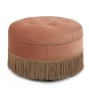 Jennifer Taylor Home Yolanda Midcentury Peach Orange Velvet Round Ottoman New in BOx $299