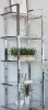 Coaster 805538 polished chrome metal finish shelf unit with glass shelves New in Box $699
