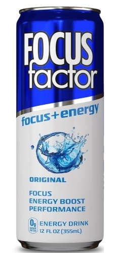 Focus Factor Energy Drink - (Original Flavor) - with Focus + Energy - Lightly Carbonated, Sugar Free, Low Calorie with Vitamins B6 & B12 12 fl oz New 9/28/2027