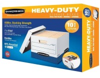 Bankers Box Heavy Duty File Boxes Letter/Legal 10"W x 12"H x 15&rdquo;D, 10-pack New