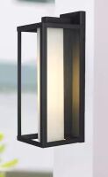Bel Air Lighting Adler 16 in. 1-Light Black Outdoor Wall Light Fixture with Clear and Frosted Glass New In Box $199
