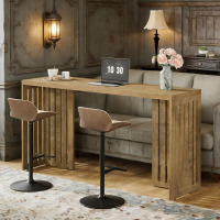 Agaile Modern Brown Long Rectangular High Top Bar & Kitchen Table, New in Box $599