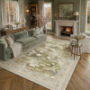 Astoria Grand Aura Waterlily Art Machine Washable 8' x 10' Rectangular Area Rug, Beige, New $499