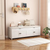 Latitude Run 54.4" Storage Shoe Bench with Lift Top Storage, with Cushioned Seat and 4 Doors, White, New in Box $399