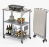 Vitarpatio Folding Outdoor Grill Table With 2 Movable Locking Wheels New In Box $199