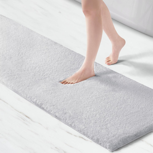 Madison Park Signature Marshmallow Quick Dry Bath Rug with Non-Slip Backing, 24" x 72" New $79