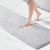 Madison Park Signature Marshmallow Quick Dry Bath Rug with Non-Slip Backing, 24" x 72" New $79