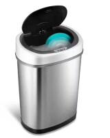 NINESTARS 11.1 Gal. Stainless Steel Motion Sensing Touchless Trash Can New In Box $79