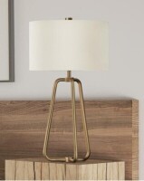 Henn & Hart Marduk Antique Brass Table Lamp New Shelf Pull $199