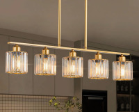 Mercer41 5-Light Glass Crystal Kitchen Island Pendant New In Box $299