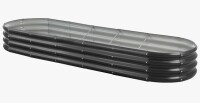 Trent Austin Design&reg; Metal Raised Garden Bed, 8 x 2 x 1 ft Oval Outdoor Galvanized Planter Garden Box, Open Bottom Design, Large Planter Raised Bed for Growing Vegetables, Flowers, Herbs, and Succulents, Dark Gray New In Box $99