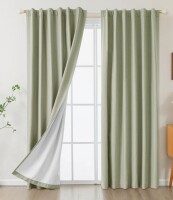 Latitude Run&reg; Vishrut Linen Blended Slub Textured 100% Blackout Back Tab Curtain Panel, 52" x 84" New $79