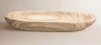 Birch Lane&trade; Hand-Carved Paulownia Wood Bowl New In Box $79