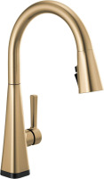 Delta Faucet Lenta Touch Kitchen Faucet with Pull Down Sprayer, Kitchen Sink Faucet, Faucet for Kitchen Sink, Touch2O Technology, Champagne Bronze 19802TZ-CZ-DST $399