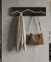 Foundry Select Alpine Forest Wooden Entryway 5-Hook Rustic Coat Hanger New In Box $199