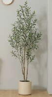 Primrue 72" Faux Olive Tree in White Planter, Lifelike Fake Olive Plant for Indoor and Outdoor Decor New In Box $299