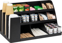 Mind Reader 14 Compartment Cup and Condiment Organizer Black: Coffee Station Caddy & Accessories Holder New In Box $199