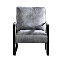 US Pride Furniture Hosam 25" Gray Upholstered Microfiber Arm Chair with Metal Frame $299