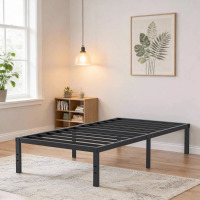 Alwyn Home Ebern 14" Black Metal Platform Bedframe, No Box Spring Needed, Full Size, New in Box $299