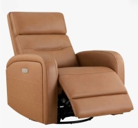 Birch Lane Wyat Sia Geniune Leather Swivel Power Recliner New in Box $999