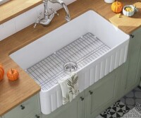 DeerValley Solstice Farmhouse apron front 33-in x 18-in Fireclay Single bowl Kitchen Sink New in Box $599