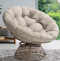 Bayou Breeze Ariyelle Swivel Papasan Accent Chair with Extra Thick Cushion New in Box $499